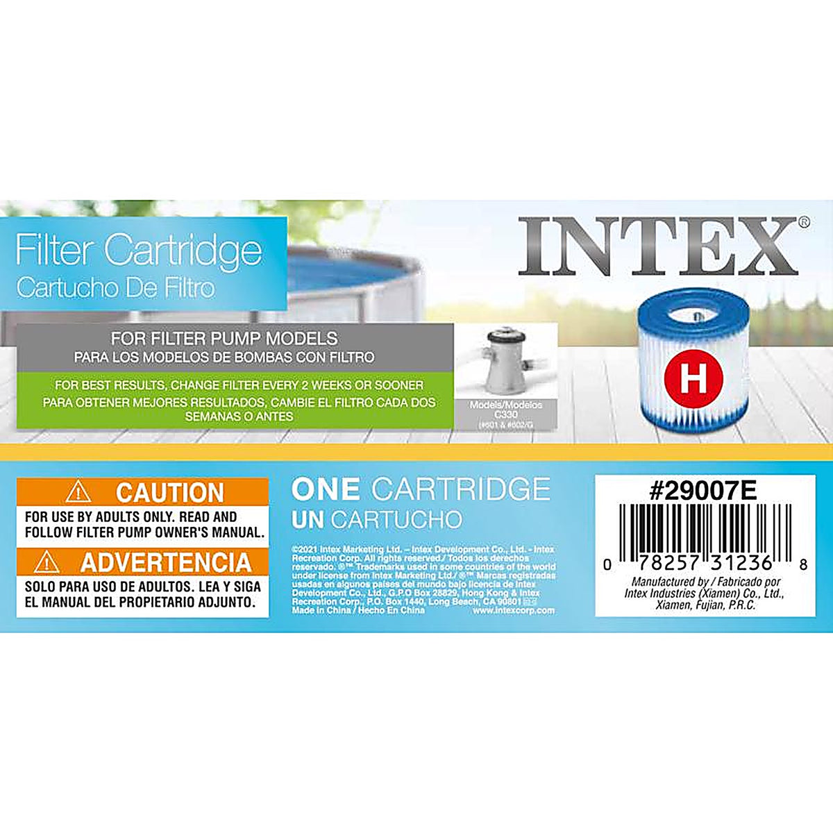 Intex 29007E Krystal Clear Pool Filter 3 in. H x 4 in. W x 3.625 in. L