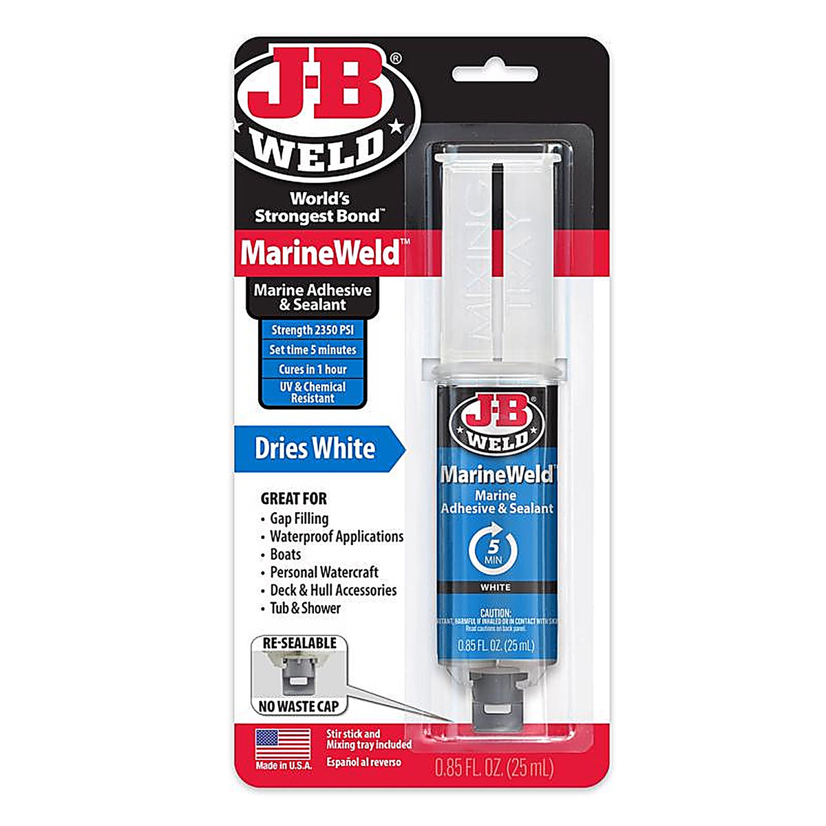 J-B Weld 50172 MarineWeld High Strength Marine Adhesive and Sealant Liquid 0.85 oz.
