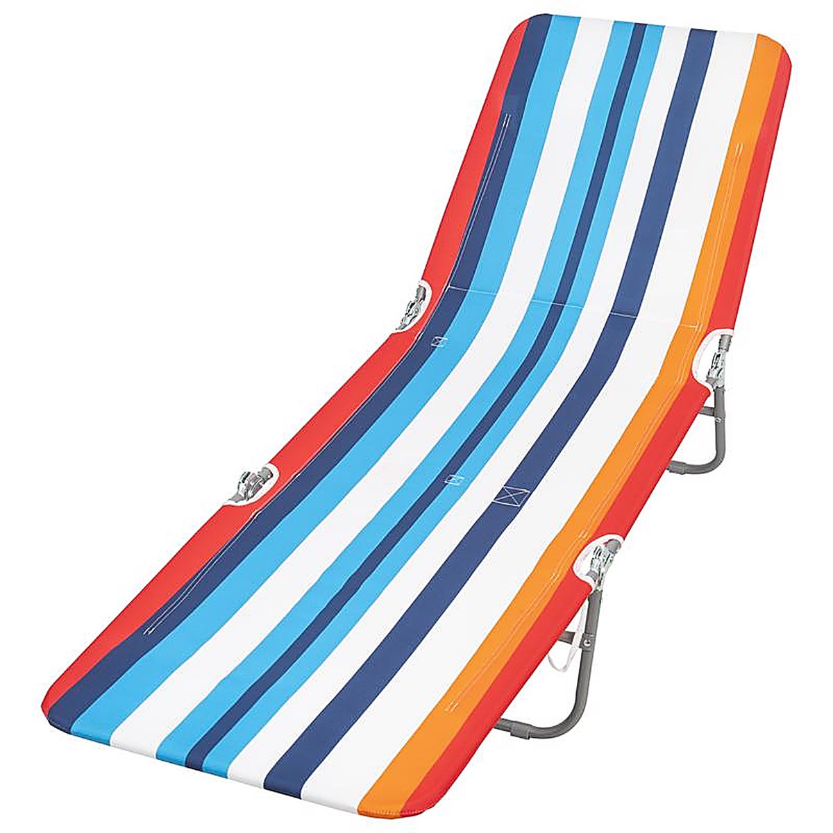 Rio Brands - BPL-2520ABPK4 - Silver Steel Frame Foldable Chaise Lounge Multicolored