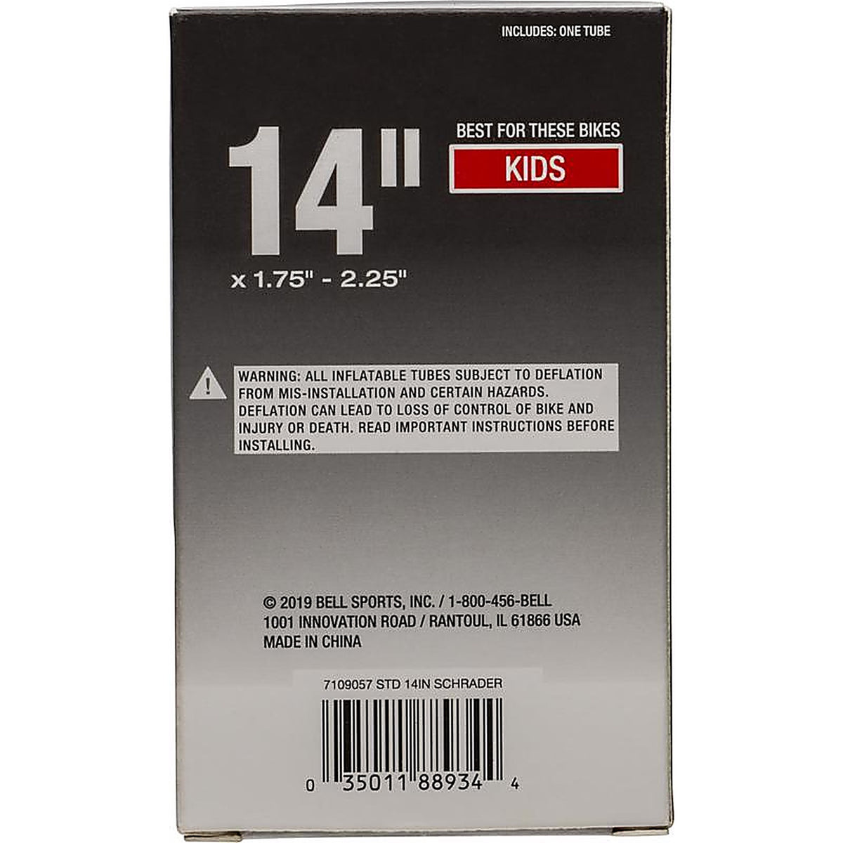 Bell Sports 7109059 14 in. Rubber Bicycle Inner Tube 1 pk