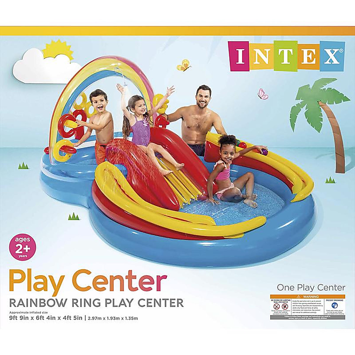 Intex 57453EP Multicolored Vinyl Inflatable Pool Rainbow Ring Play Center