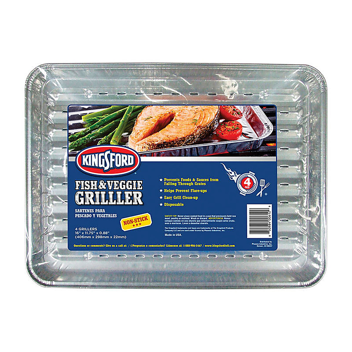 Kingsford BBP0490TB Aluminum Grilling Pan 16 in. L X 11.75 in. W 4 pk