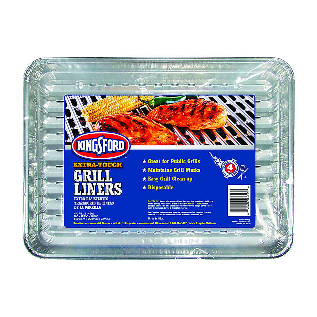 Kingsford BBP0491TB Aluminum Grill Liner 16 in. L X 11.75 in. W 4 pk