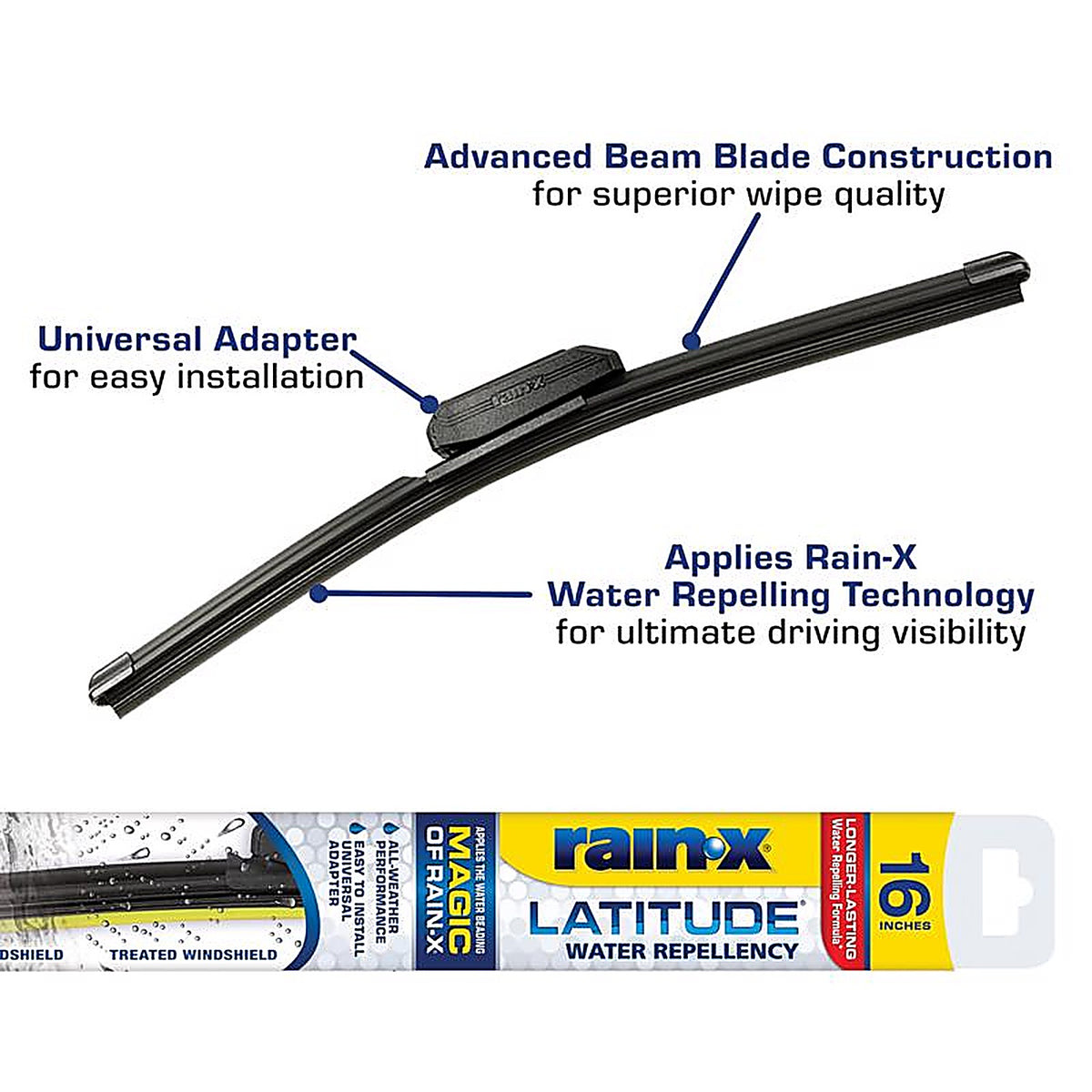 Rain-X 5079274-2 Latitude 16 in. All Season Windshield Wiper Blade
