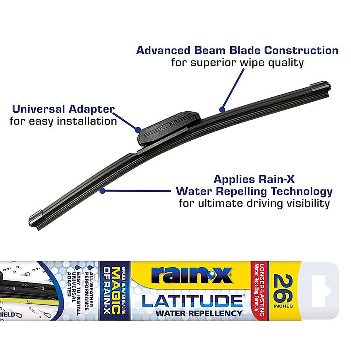 Rain-X 5079281-2 Latitude 26 in. All Season Windshield Wiper Blade