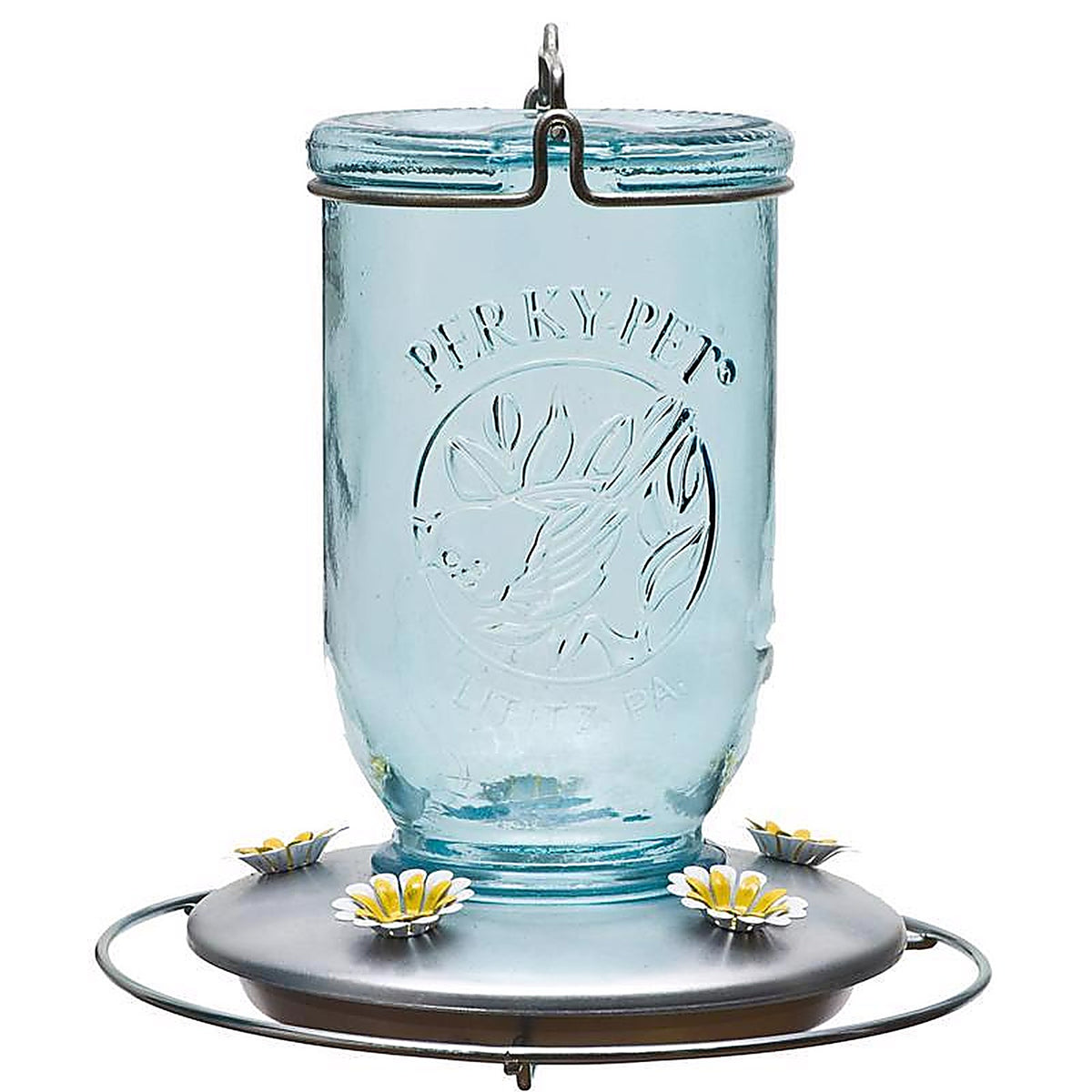 Perky-Pet 785 Hummingbird 32 oz. Glass Mason Jar Nectar Feeder 5 ports