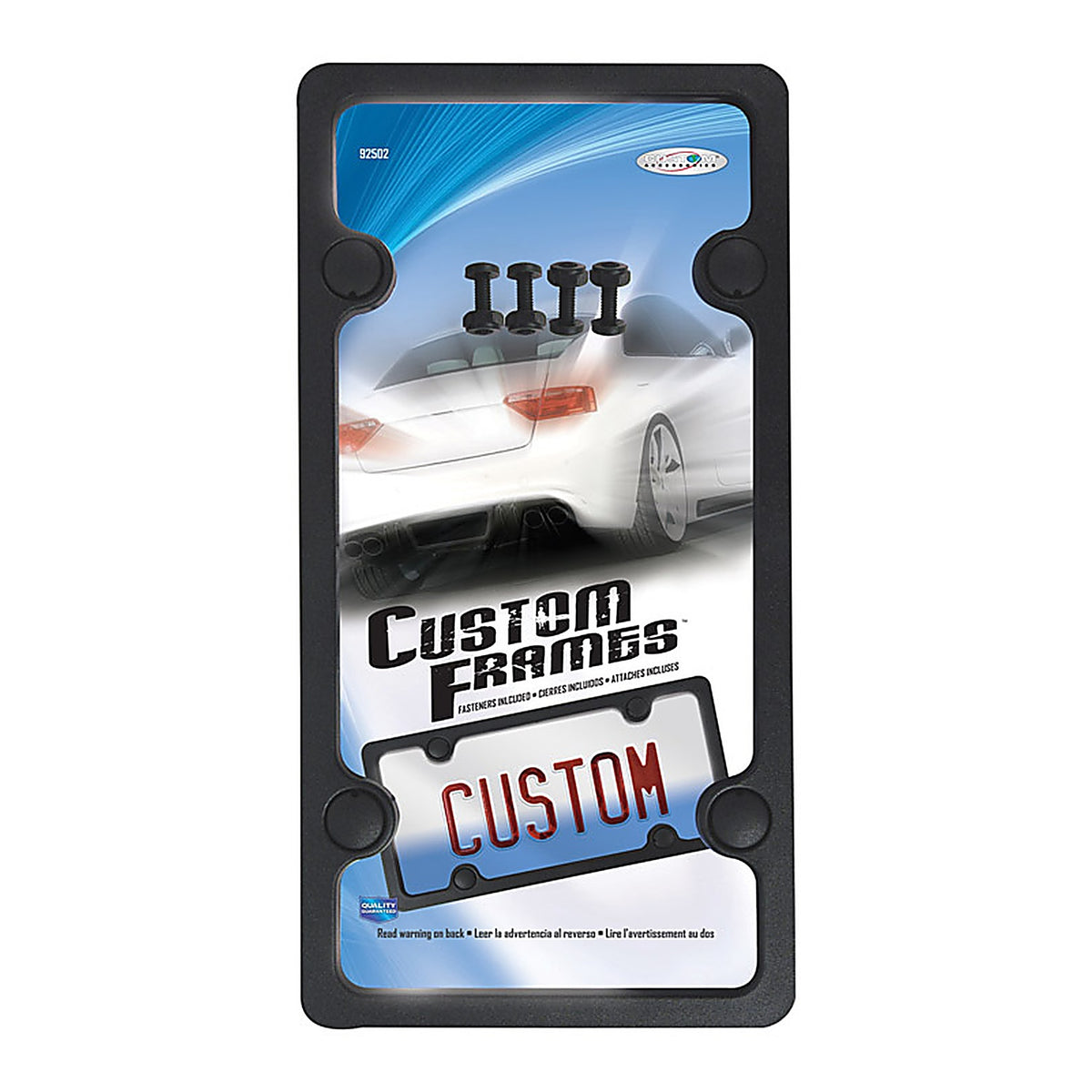 Custom Accessories 92502 Black ABS License Plate Frame