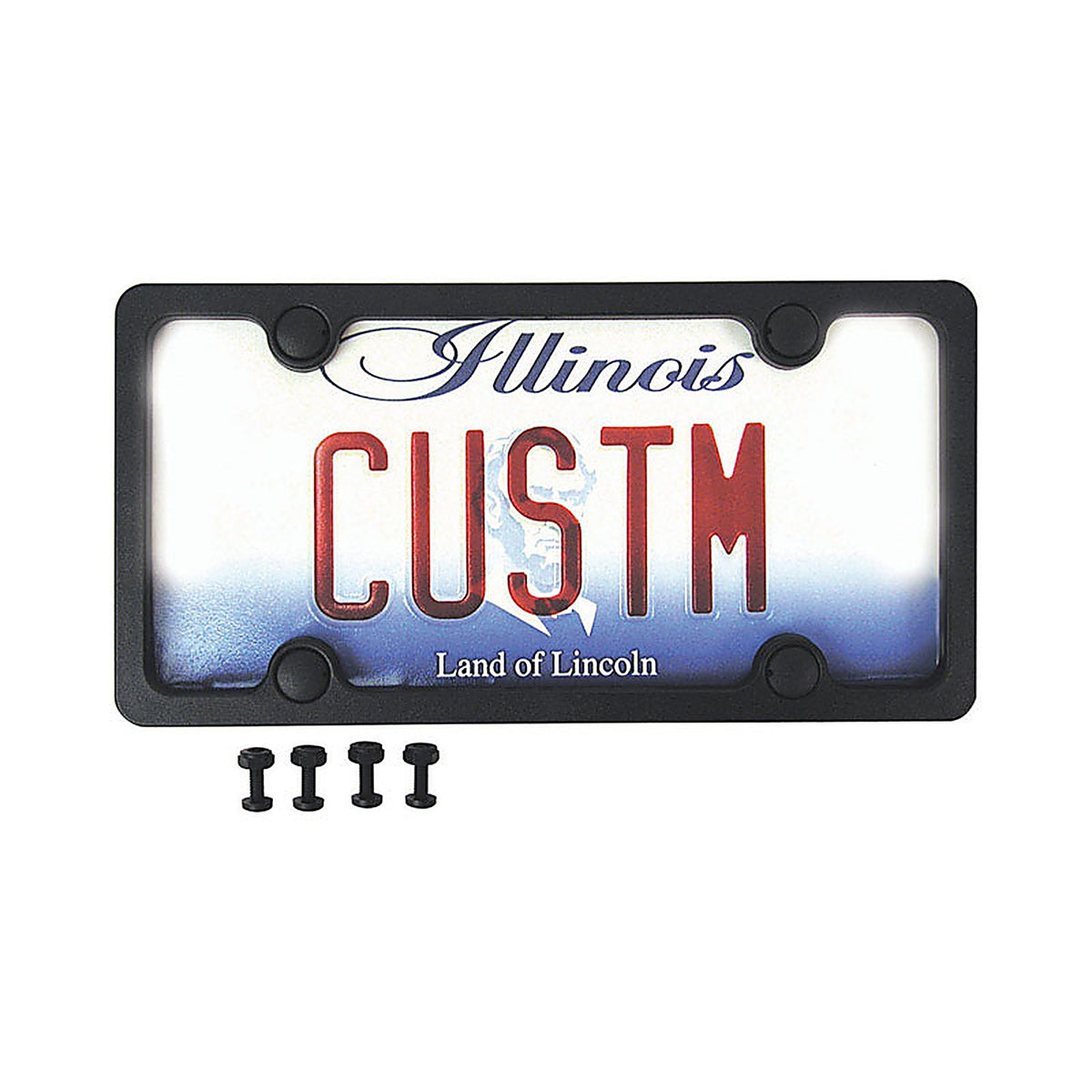 Custom Accessories 92502 Black ABS License Plate Frame