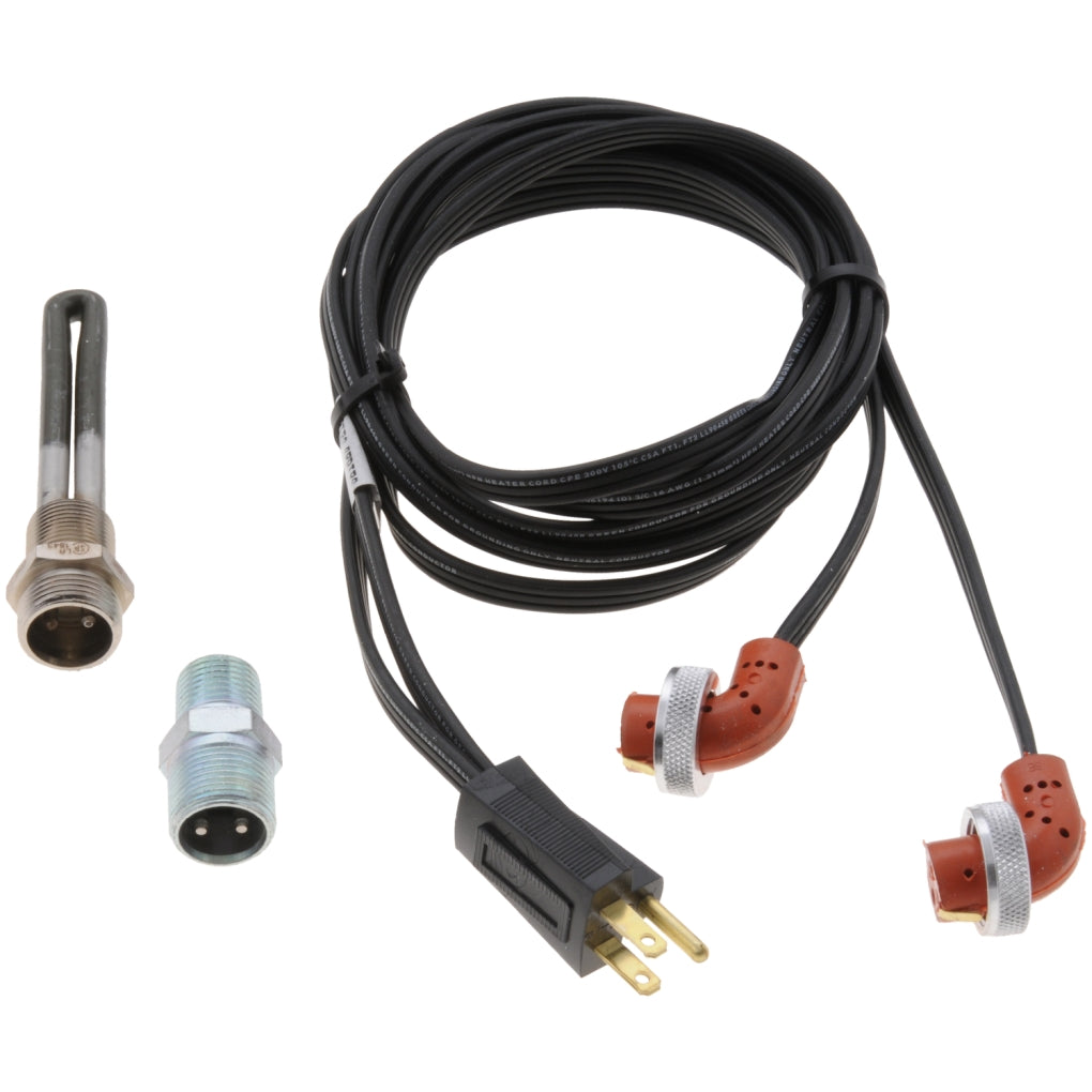 ZeroStart 860-2794 Engine Heater, 150W 120V, 22mm x 1.5 Thread, Stainless Steel, W/thermostat and Y-Cord