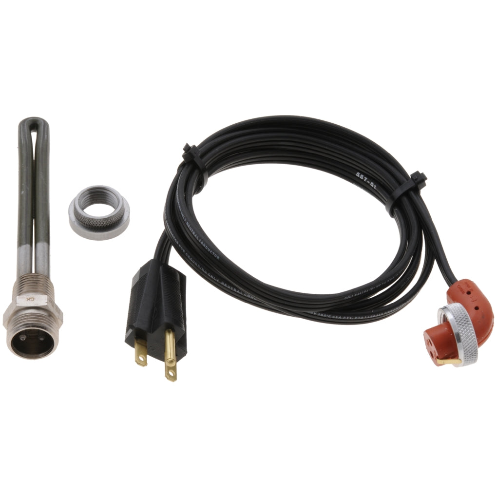 ZeroStart 8609659 Engine Heater, 300W 240V, 1/2in. NPT, Water/Oil Stainless Steel