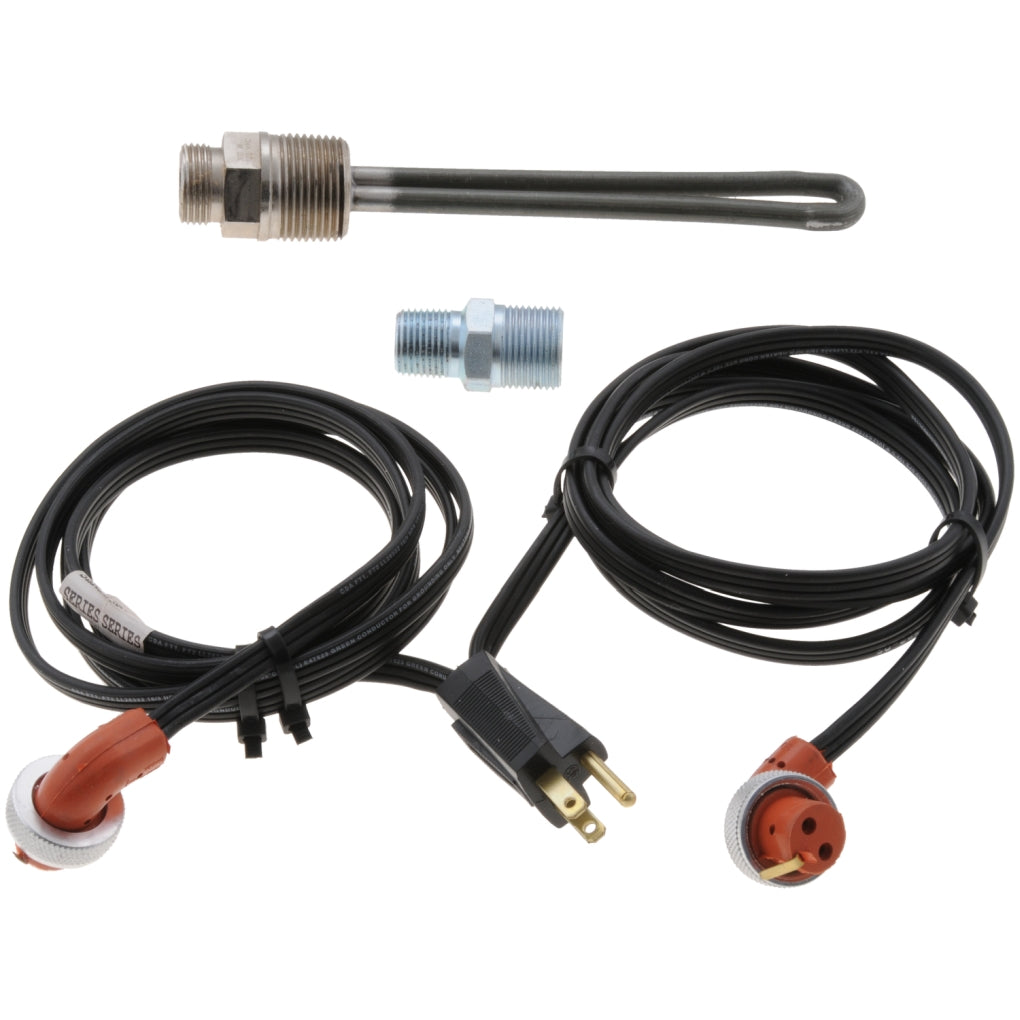 ZeroStart 8609853 Engine Heater, 300W 120V, 1in. NPT, Water/Oil Stainless Steel, w/100-120F Thermostat & Y-Cord
