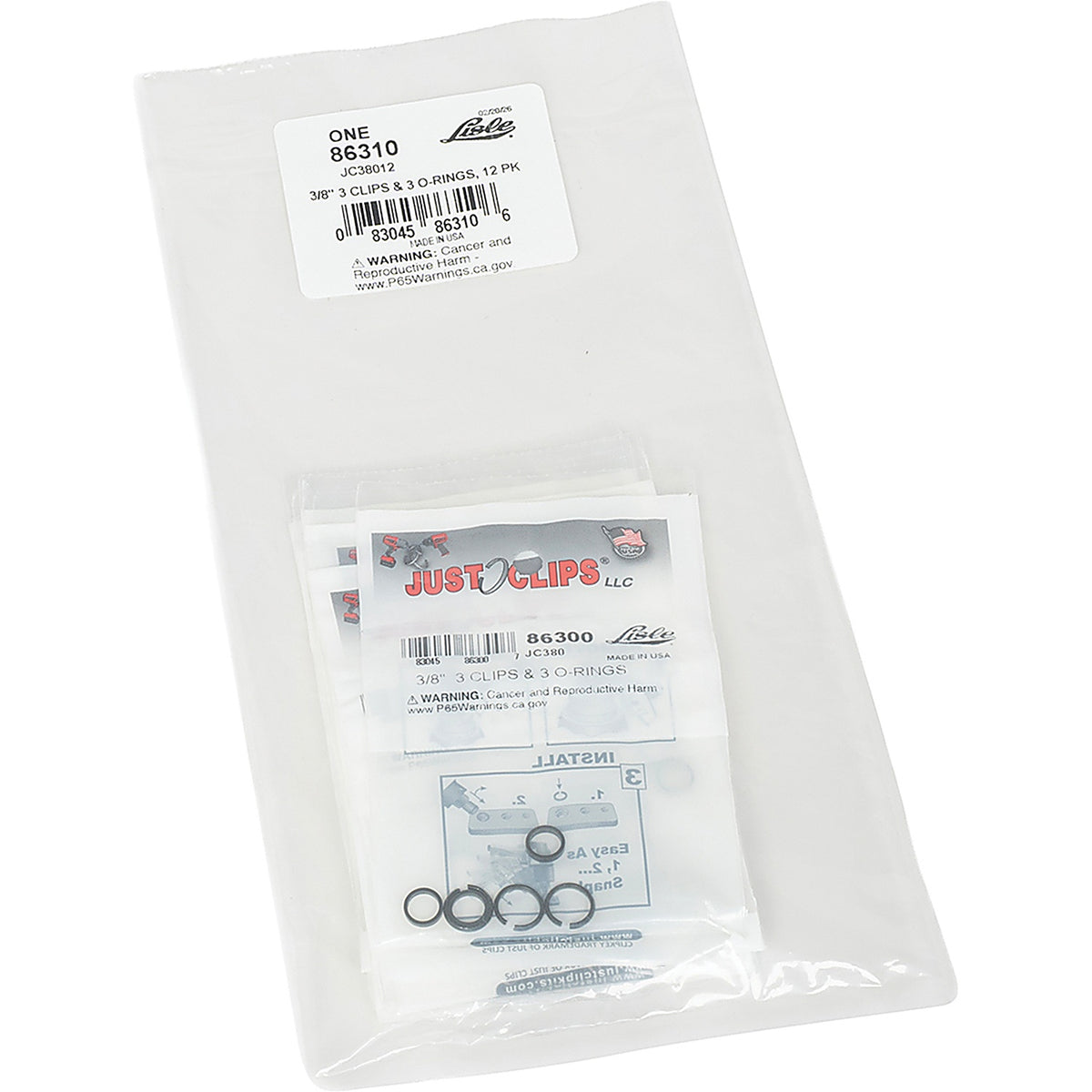 Lisle - 86310 - Jc38012 3/8 Inch 3 Clips & 3 O-Rings, 12 Pack
