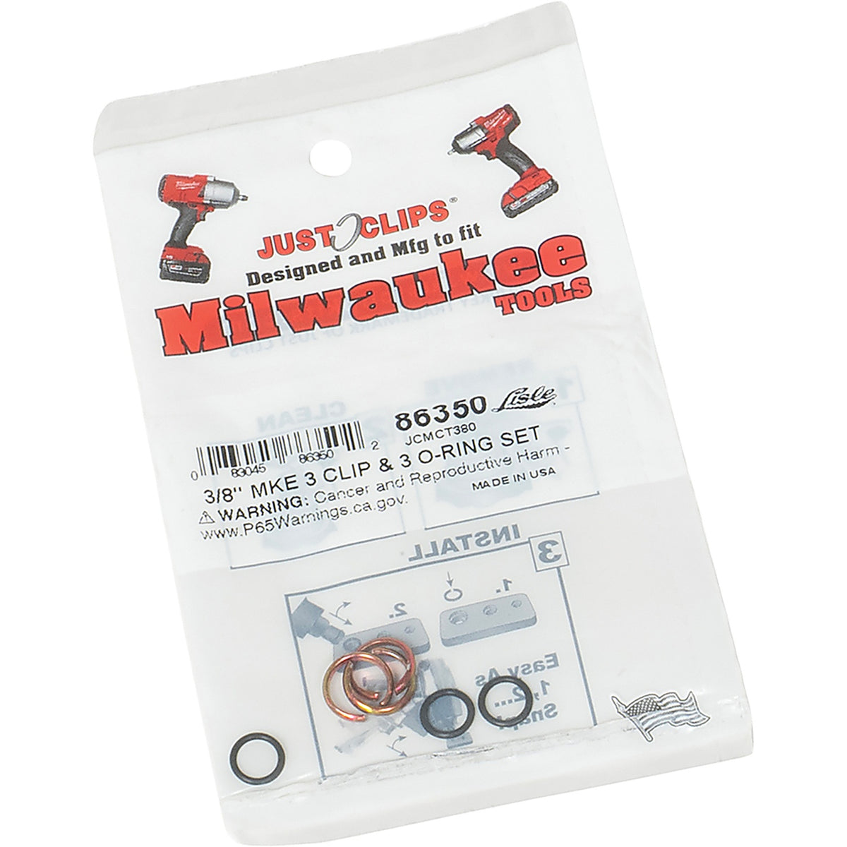 Lisle - 86350 - Jcmct380 3/8 Inch Mke 3 Clips 3 O-Rings Set