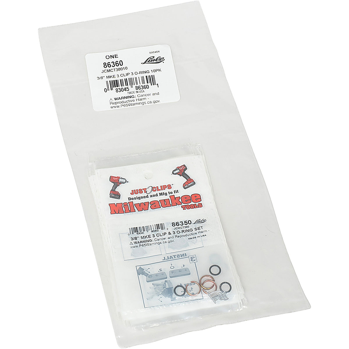 Lisle - 86360 - Jcmct38010 3/8 Inch Mke 3 Clip 3 O-Ring 10Pk