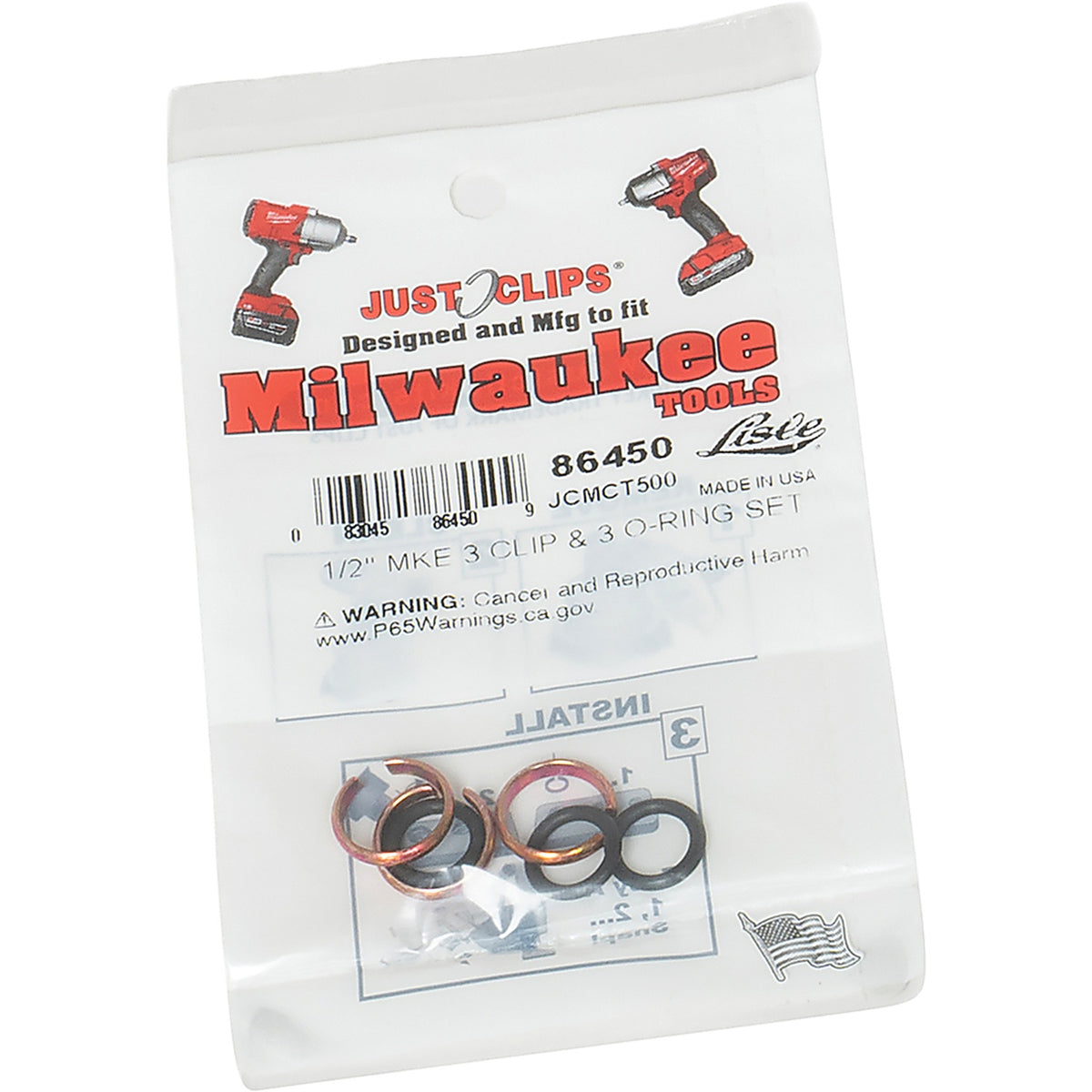 Lisle - 86450 - Jcmct500 1/2 Inch Mke 3 Clips 3 O-Rings Set