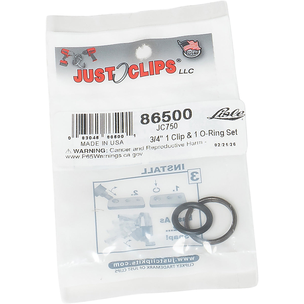 Lisle - 86500 - Jc750 3/4 Inch 1 Clip & 1 O-Ring Set