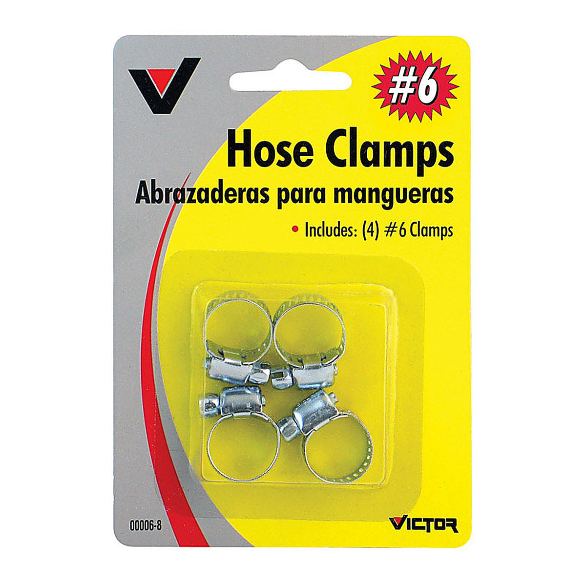 Victor 22-5-00006-8 1/4in. to 7/8in. SAE 4ft. SAE 6 Silver Hose Clamp Stainless Steel Band