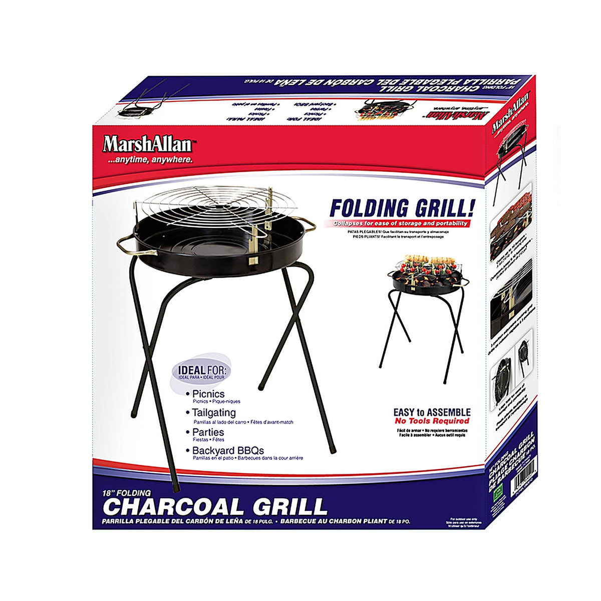 Marsh Allen - 717HH - 18 In. Fold-A-Matic Charcoal Grill Black