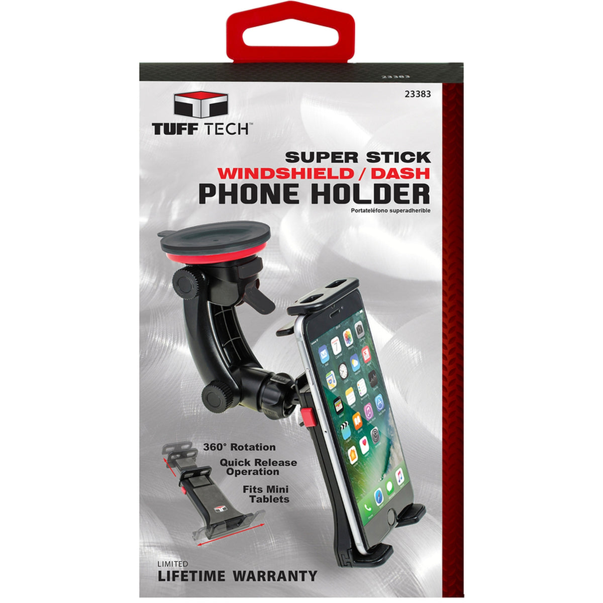 Custom Accessories 23383 Tuff Tech Black Universal Tablet Holder For All Mobile Devices