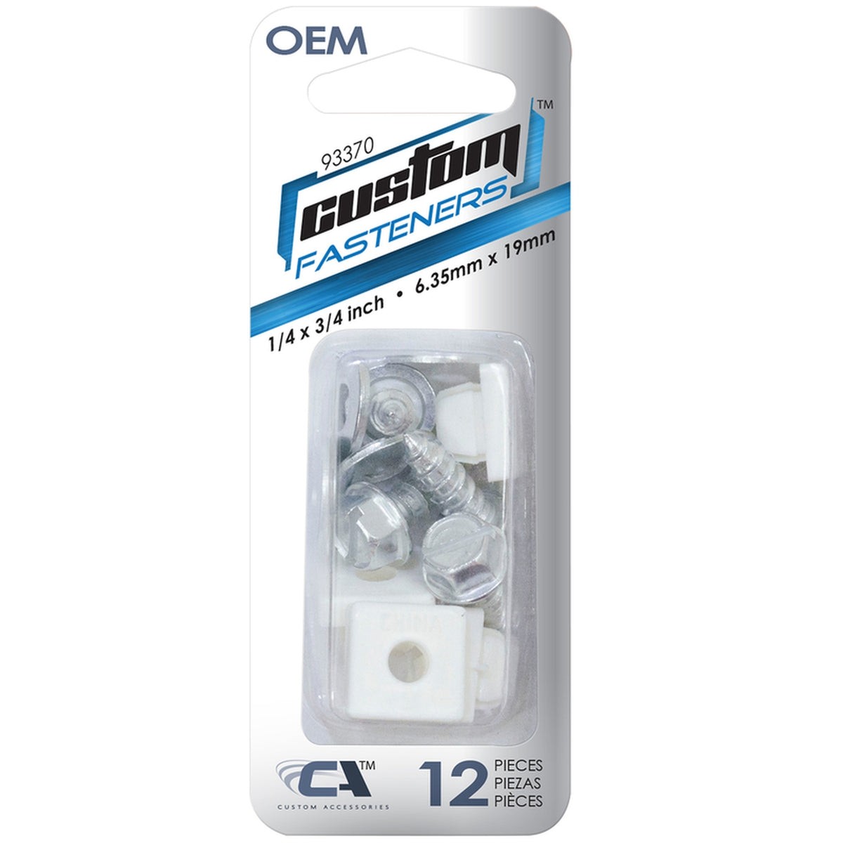 Custom Accessories 93370 Metal/Nylon License Plate Fasteners
