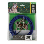 Boss Pet Q233000099 PDQ Blue / Silver Vinyl Coated Cable Dog Tie Out Medium