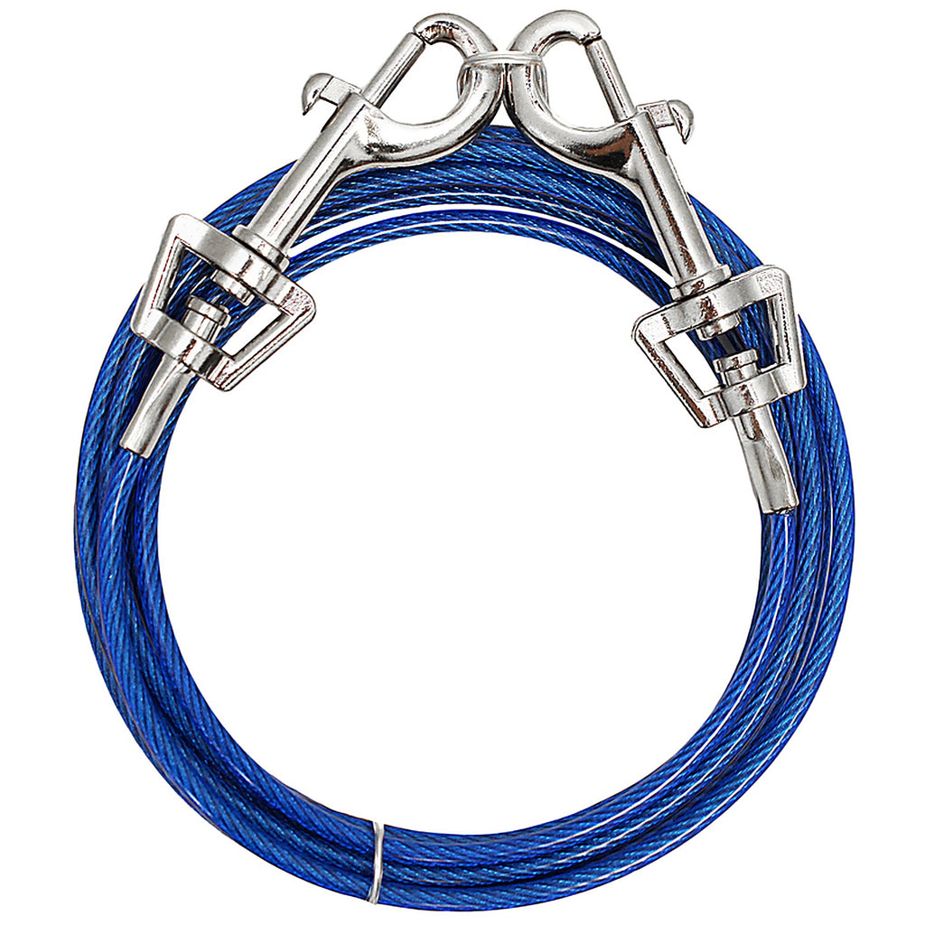 Boss Pet Q233000099 PDQ Blue / Silver Vinyl Coated Cable Dog Tie Out Medium