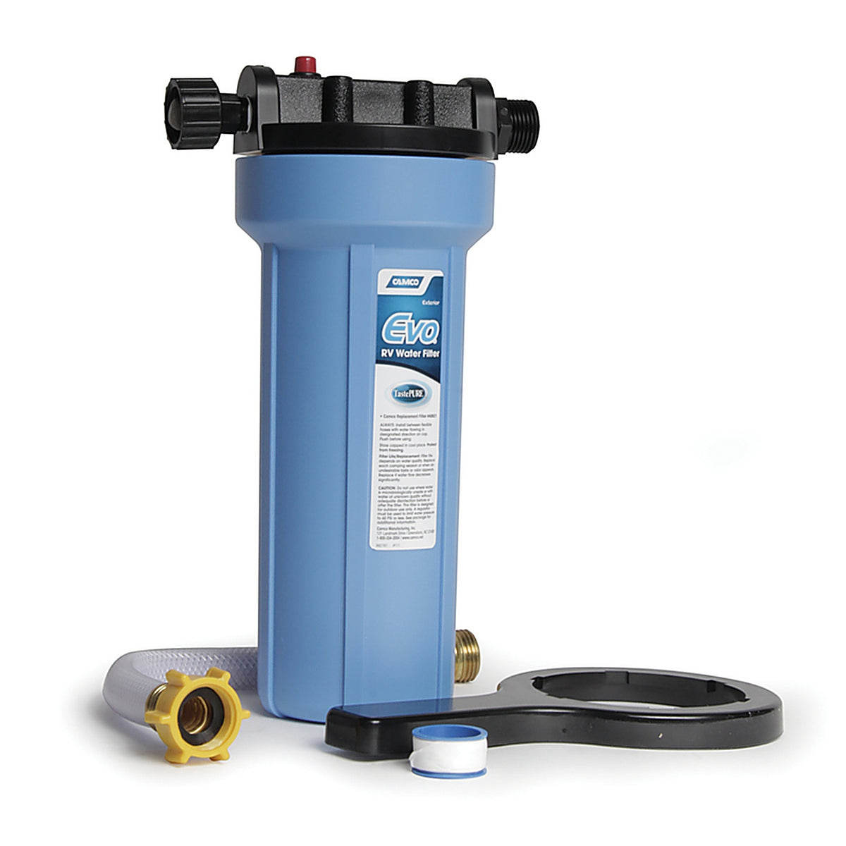 Camco 40631 EVO Water Filter with Housing and Hose Extension 1/Pack