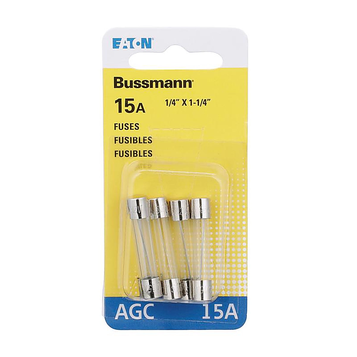 Bussmann BP/AGC-15-RP 15 amps AGC Glass Tube Fuse 5/Pack