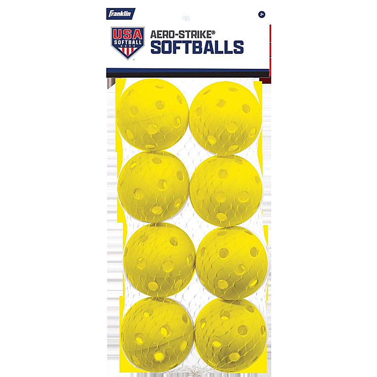 Franklin 19884A White Plastic Baseball 6 pk