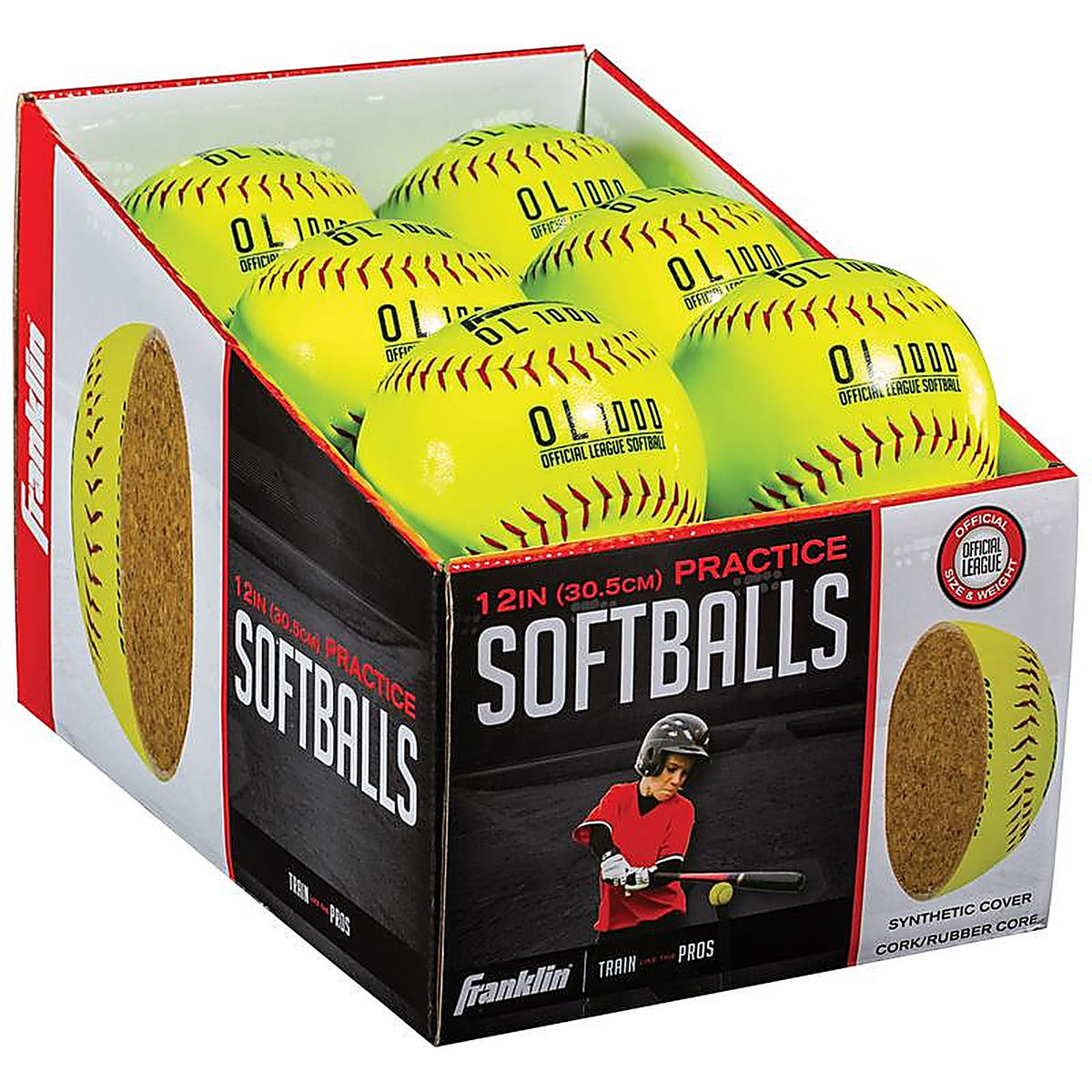 Franklin 1550D12 Yellow Synthetic Softballs 12 in. 1/Pack