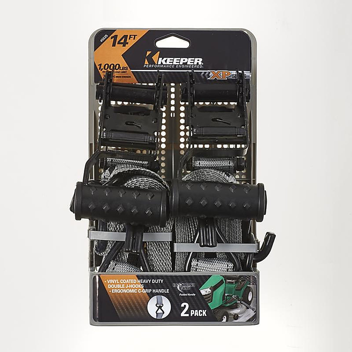 Keeper 45545 1.5 in. W x 12 ft. L Gray Tie Down w/Ratchet 1000 lb. 1/Pack