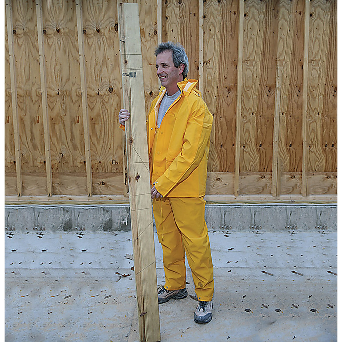 Boulder Creek 61312CM Yellow PVC-Coated Rayon Three Piece Rain Suit