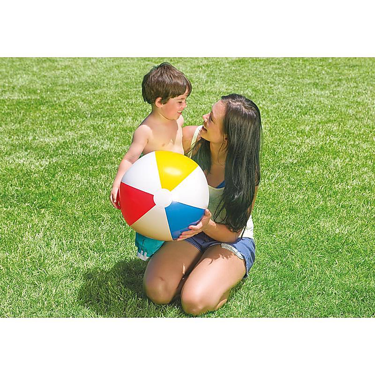 Intex 59020EP Multicolored Vinyl Inflatable Glossy Panel Beach Ball