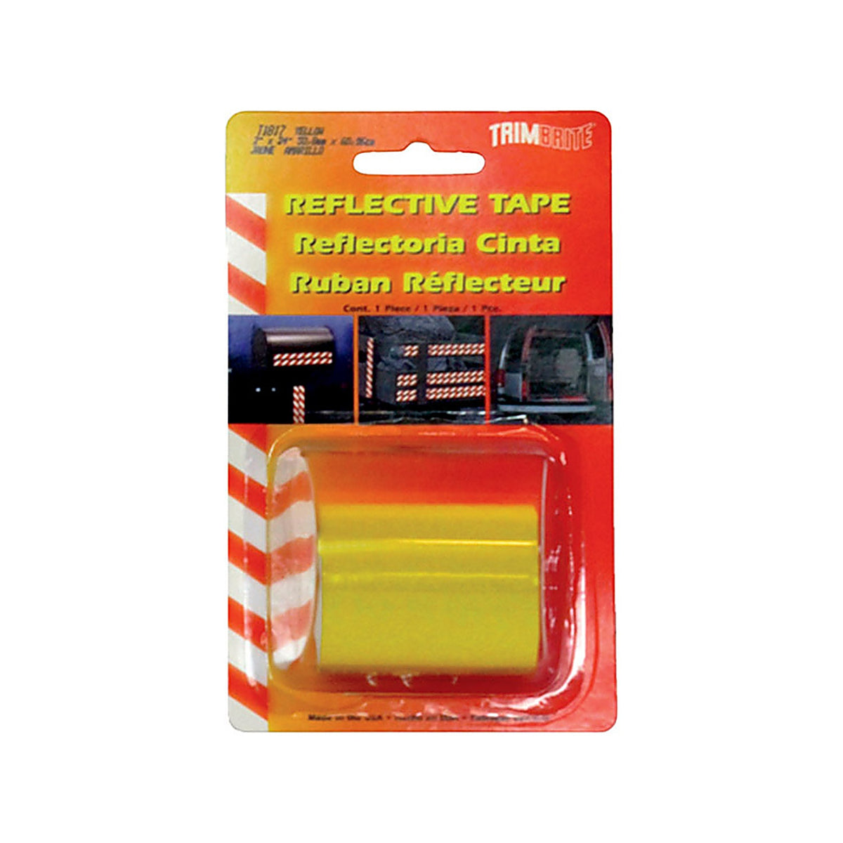 Trim Brite - T1817 - 2 In. W X 24 In. L Yellow Reflective Tape 1 Pack