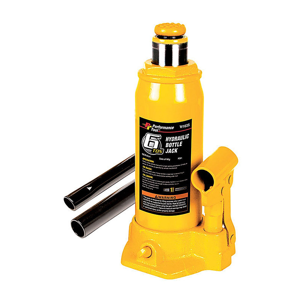 Performance Tool - W1625 - Hydraulic 6 Ton Automotive Bottle Jack