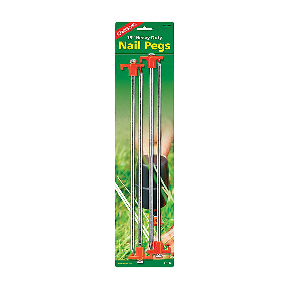 Coghlans 1812 Orange Nail Pegs 15in. H x 5.330in. W x 15in. L 4/Pack