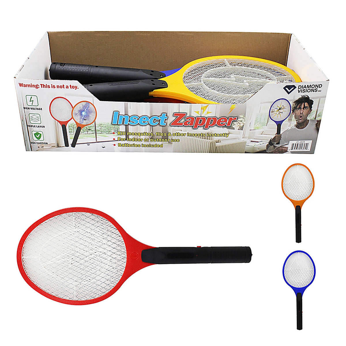 Diamond Visions 01-2605 Indoor and Outdoor Insect Racket Zapper