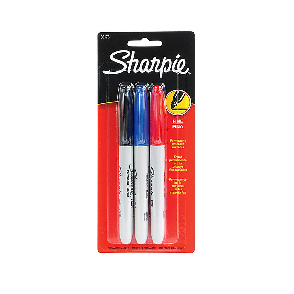 Sharpie 30173 Assorted Fine Tip Permanent Marker 3/Pack