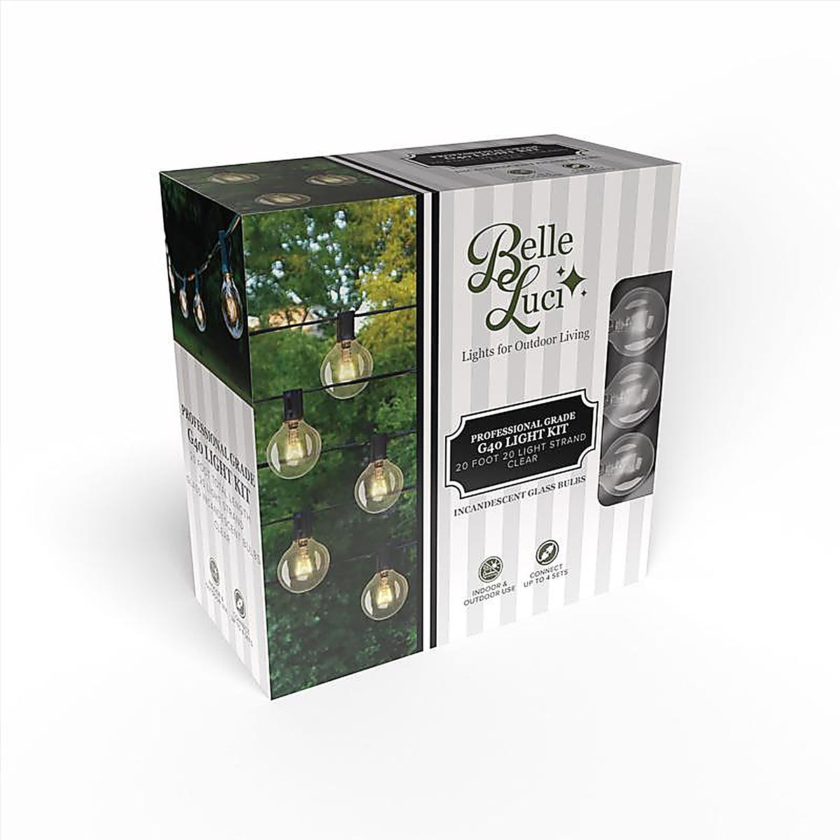 Living Accents - INCG4020CLA - Incandescent G40 Light Set Clear 10 Ft. 20 Lights
