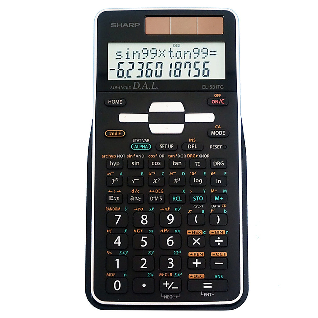 Sharp - EL531TGBBW - Black 12 Digit Scientific Calculator
