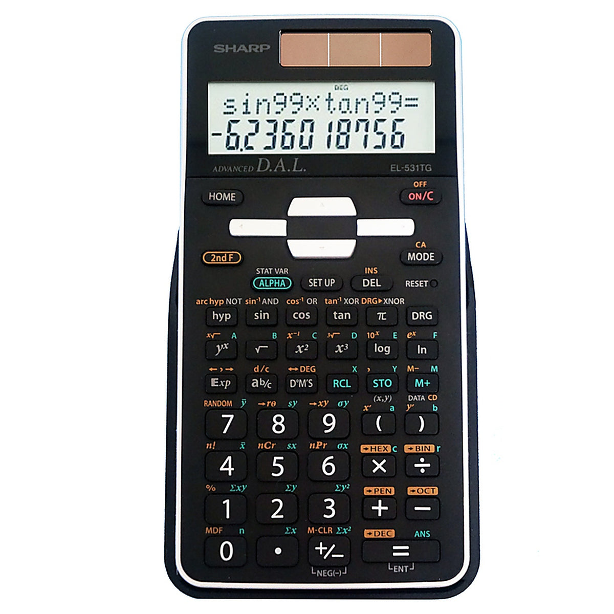 Sharp - EL531TGBBW - Black 12 Digit Scientific Calculator