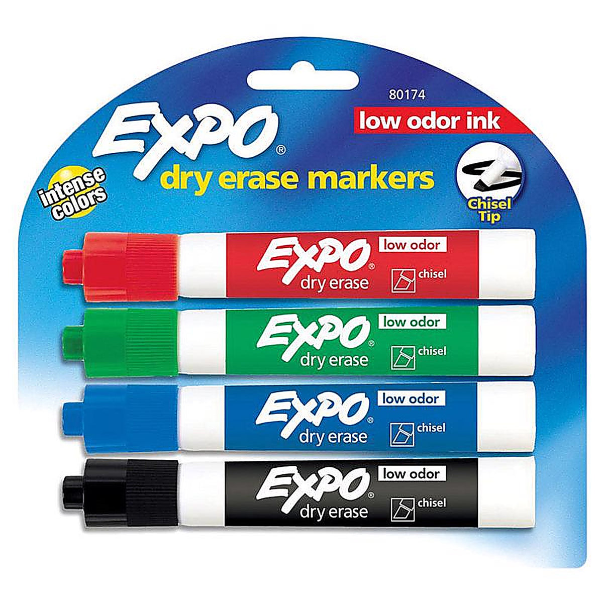 Expo - 80174A - 1 Low Odor Assorted Color Dry Erase Markers 4 Pack