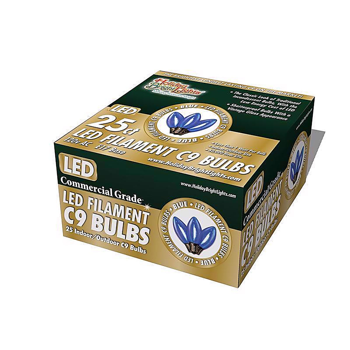 Holiday Bright Lights BU25FLDSC9-TBLA LED C9 Blue Replacement Christmas Light Bulbs