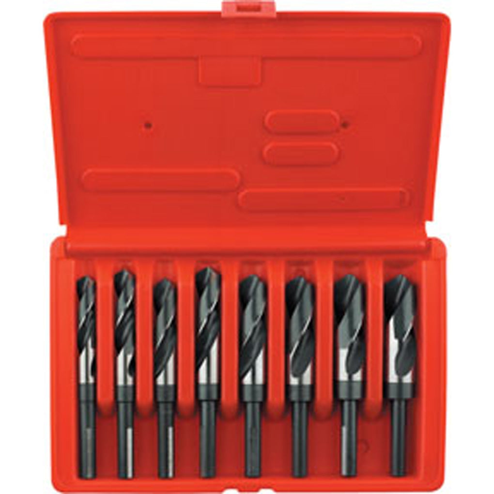 Irwin Hanson 90108 8/pc 1/2in. Reduced Shank Siler & Deming Fractional Drill Bit Set
