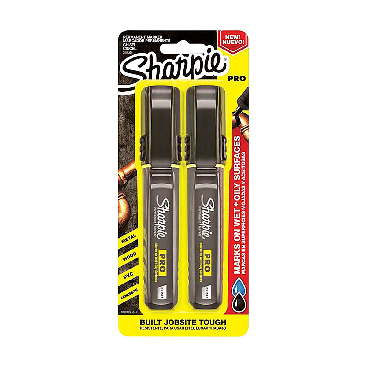 Sharpie 2018330 PRO Black Chisel Tip Permanent Marker 2/Pack