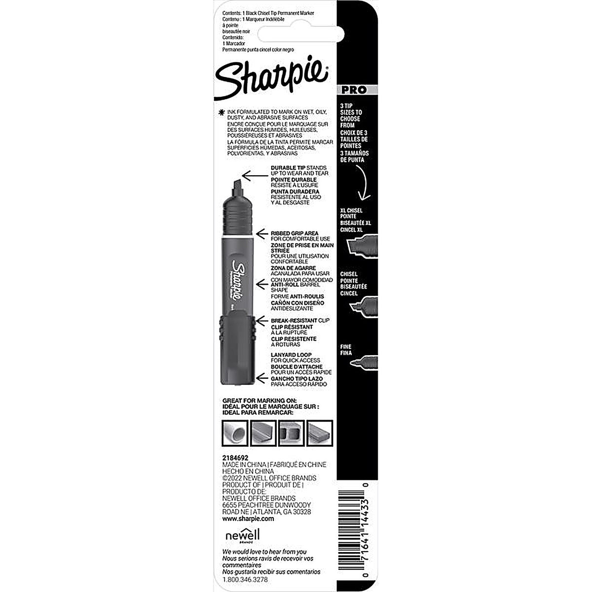 Sharpie 2018329 PRO Black Chisel Tip Permanent Marker 1/Pack