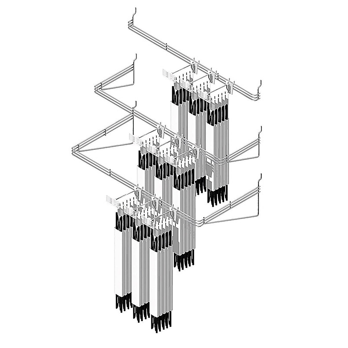 Southern Imperial ROR-36-5 1.25 in. H X 5 in. W X 33 in. L Silver Organizer Rack