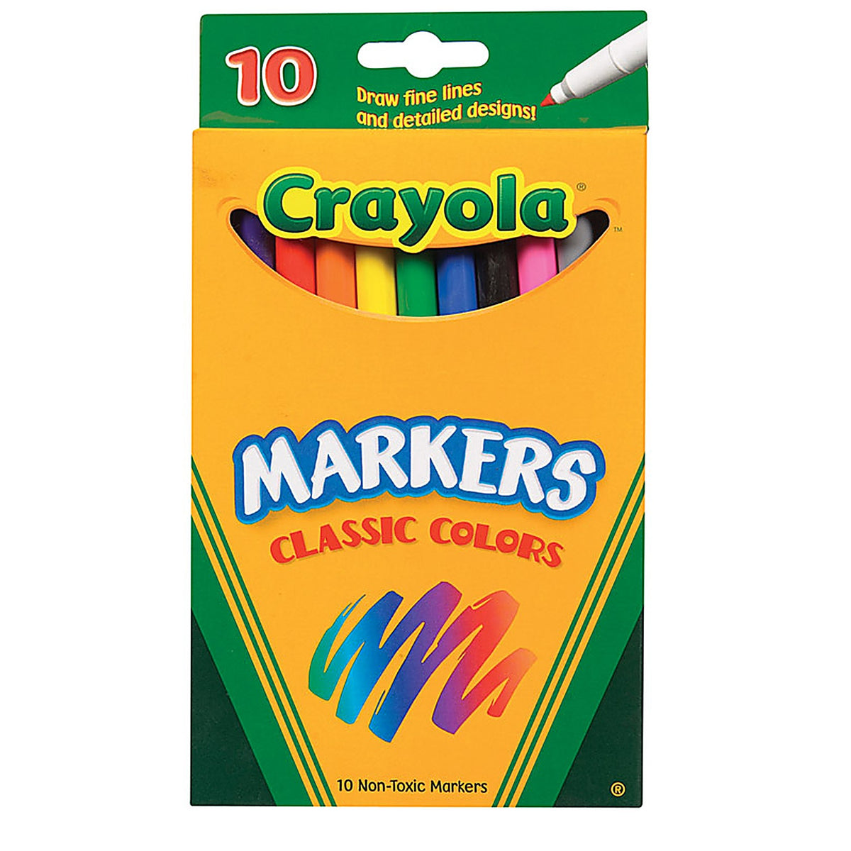 Crayola 58-7726 Classic Assorted Fine Tip Markers 10/Pack