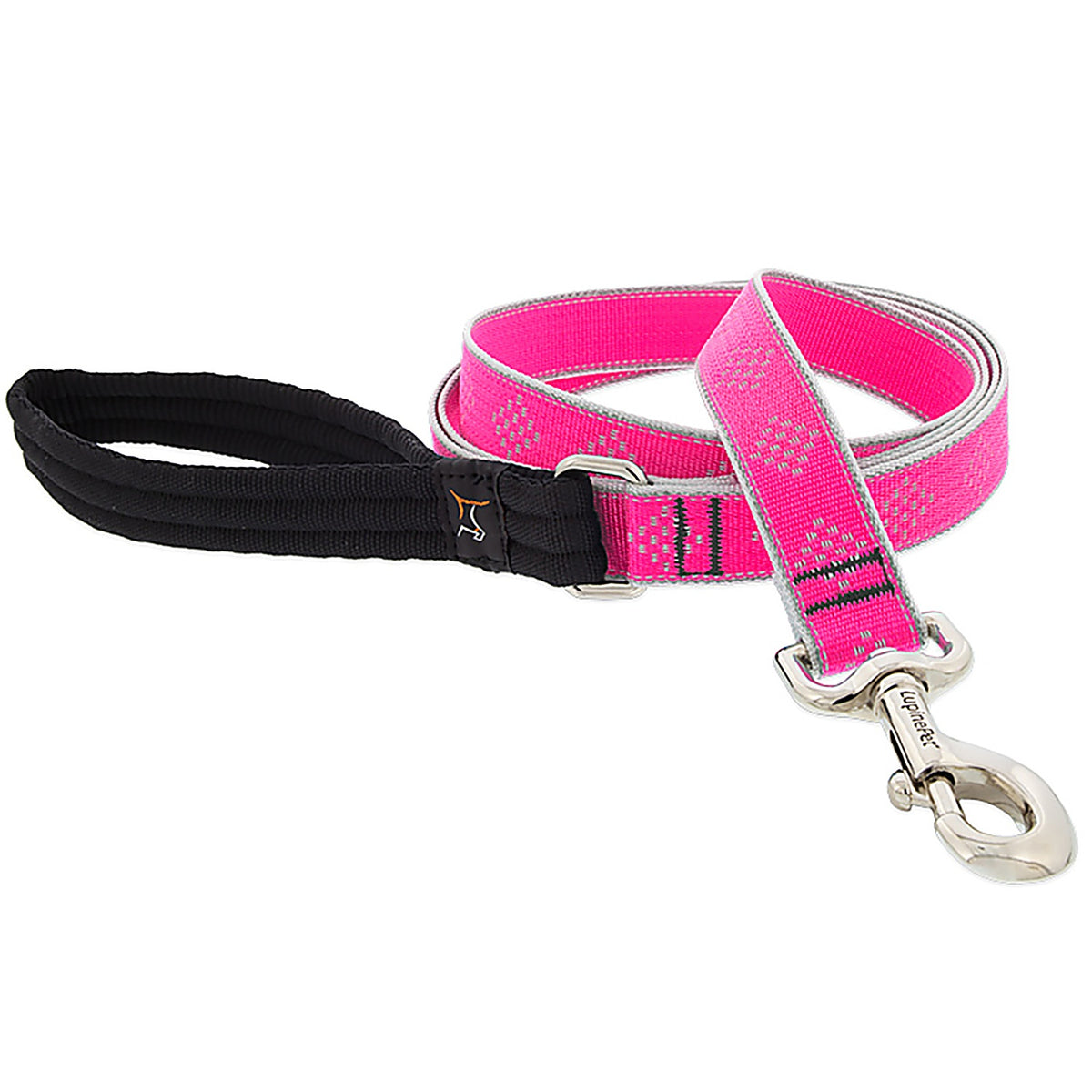 LupinePet - 48259 - Reflective Pink Diamond Nylon Dog Leash
