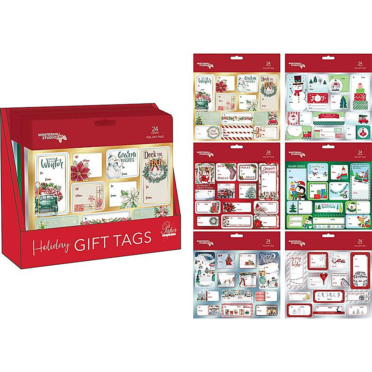 Paper Images CTGF24ACD Assorted Christmas Peel and Stick Gift Tags